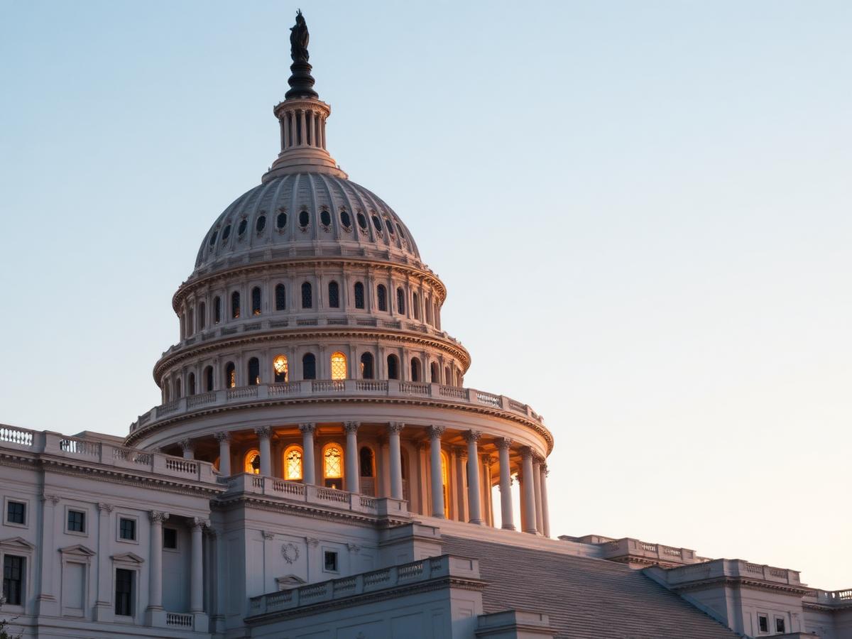 US Capitol dome in early evening light
